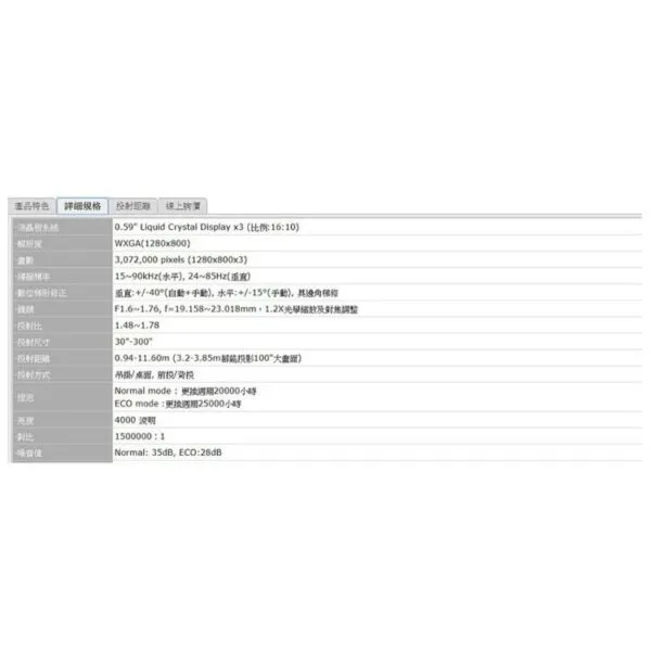 ROLY RL-A400W [WXGA,4000流明] 輕量級雷射商務投影機 現貨含稅