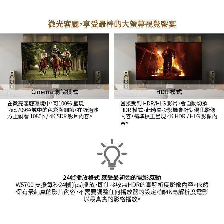 BENQ W5700 色準導演機 1800流明 4K HDR 公司貨