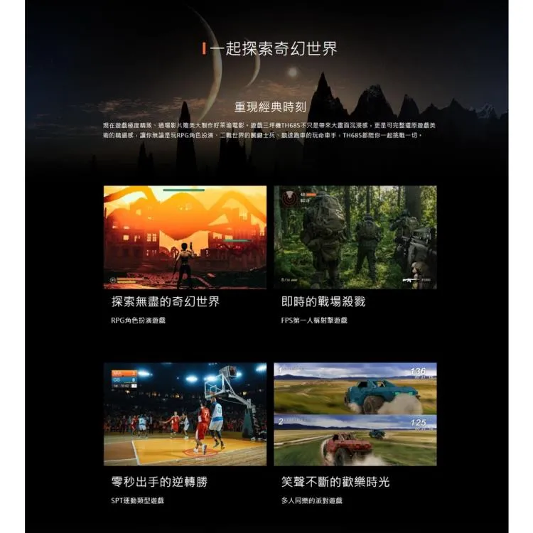 BENQ TH685 HDR 低延遲 遊戲三坪機, 3500流明 | FULL HD 1080P 2.5公尺投影100吋