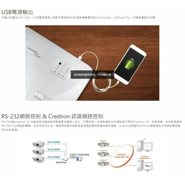 OPTOMA RS350ST XGA短焦商務投影機 高亮度3,500流明 100吋大畫面僅需1.3公尺