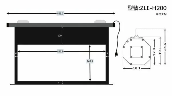 ZERO ZLE-H200 大尺寸電動幕 16:9 200吋 1.0高增益 台製品牌 鋁合金電動布幕