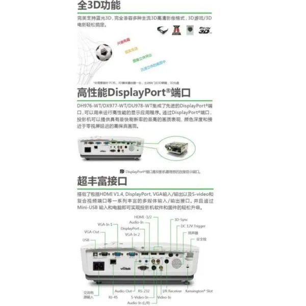 Vivitek DH976WT 4800流明 全高清1080p高亮度商務投影機 原廠公司貨