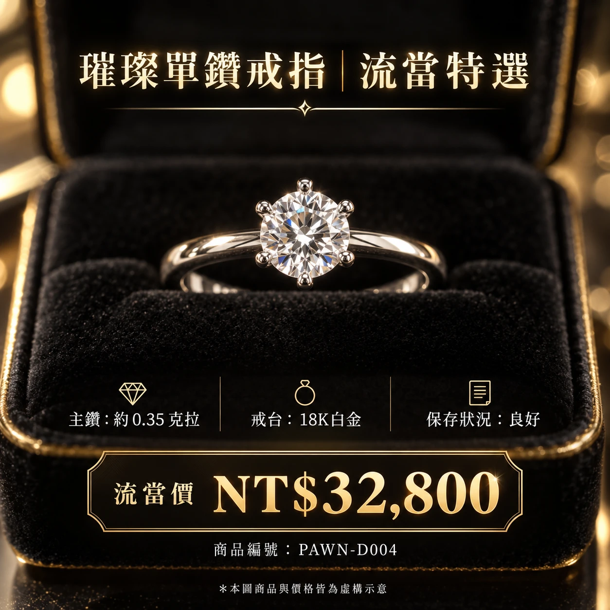 璀璨單鑽戒指