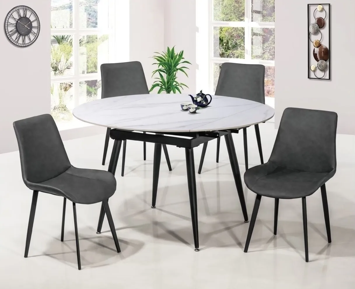 騰雲岩板折合圓桌