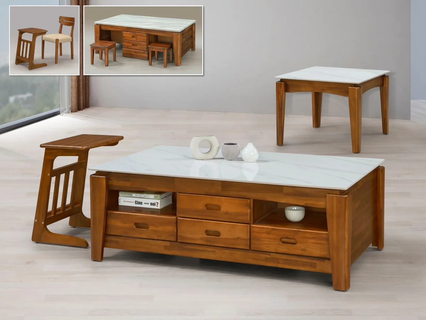 雪山白岩板大茶几