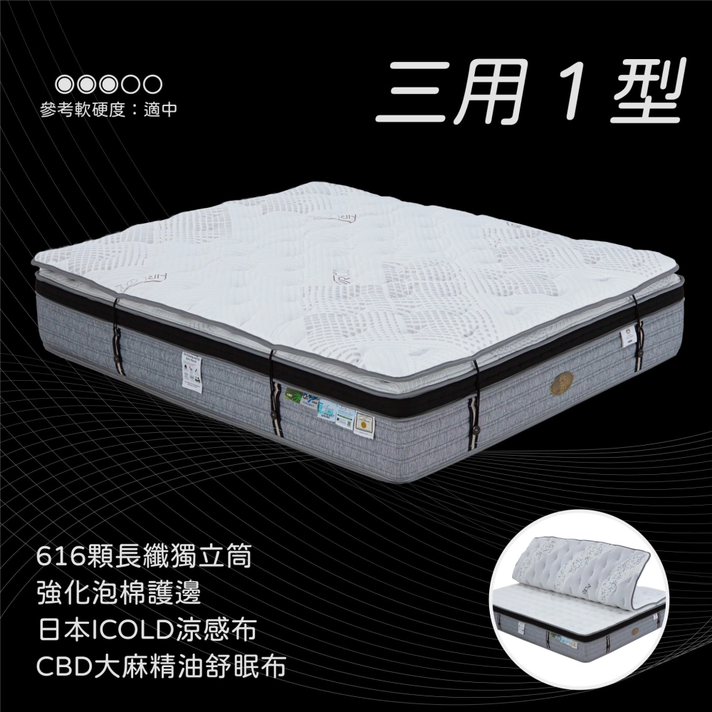 龍馬名床 三用功能型床墊（標準雙人）