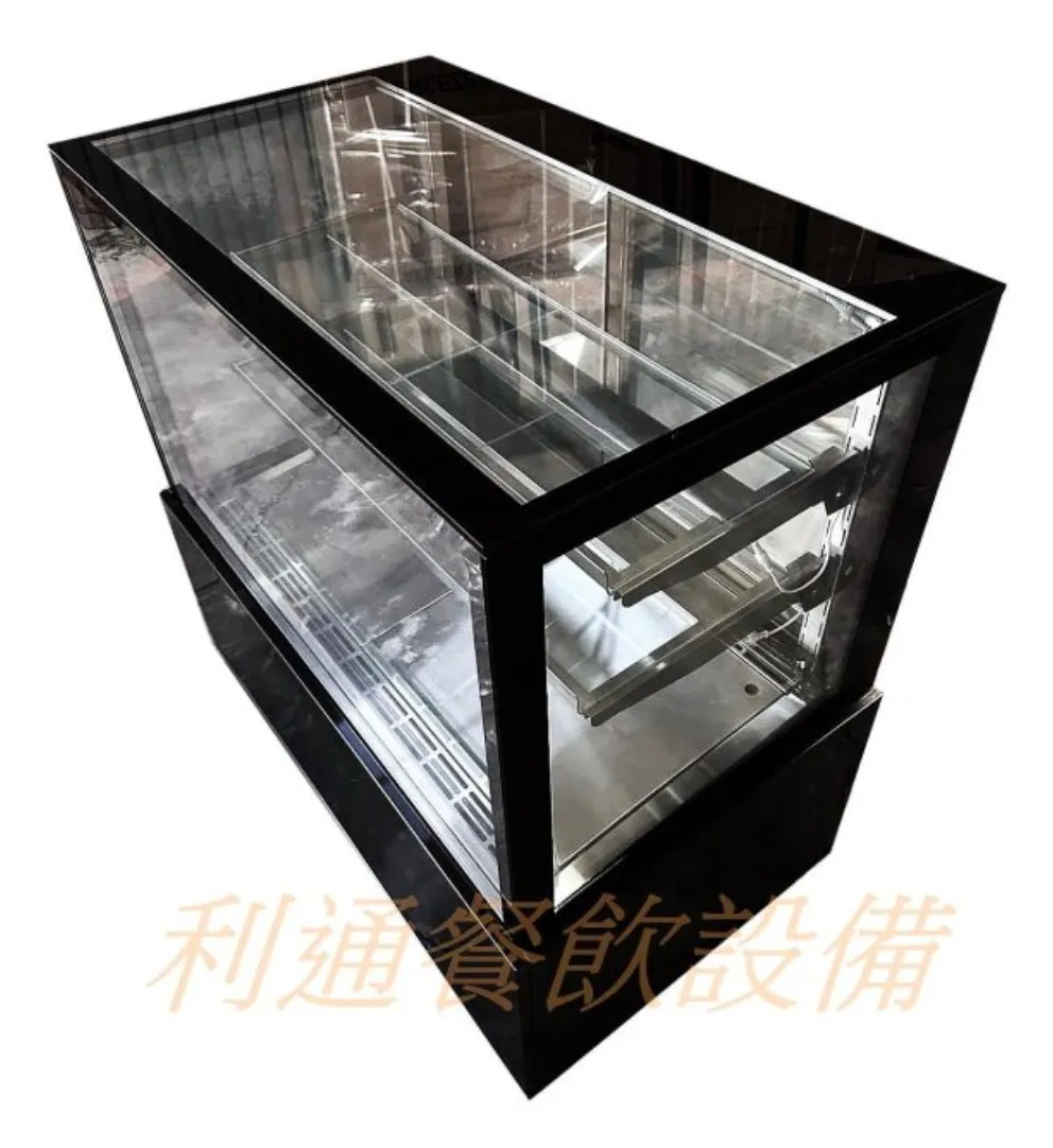 鋰奇蒙-蛋糕櫃.4尺-落地型.(直角型).(黑色)