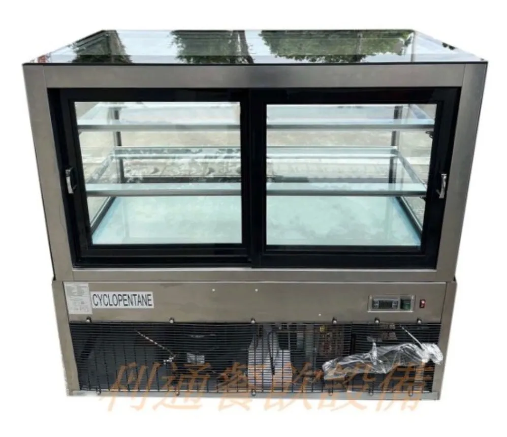 鋰奇蒙-蛋糕櫃.4尺-落地型.(直角型).(銀色)