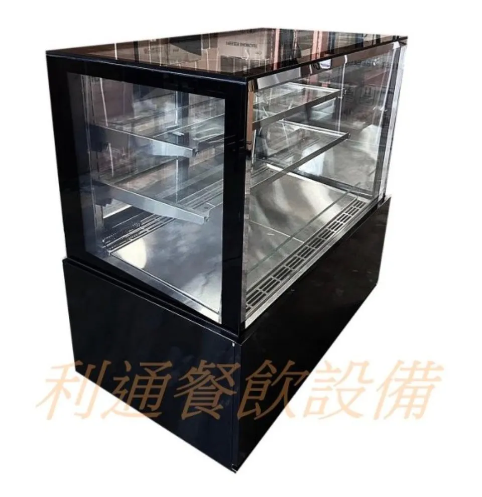 鋰奇蒙-蛋糕櫃.4尺-落地型.(直角型).(黑色)