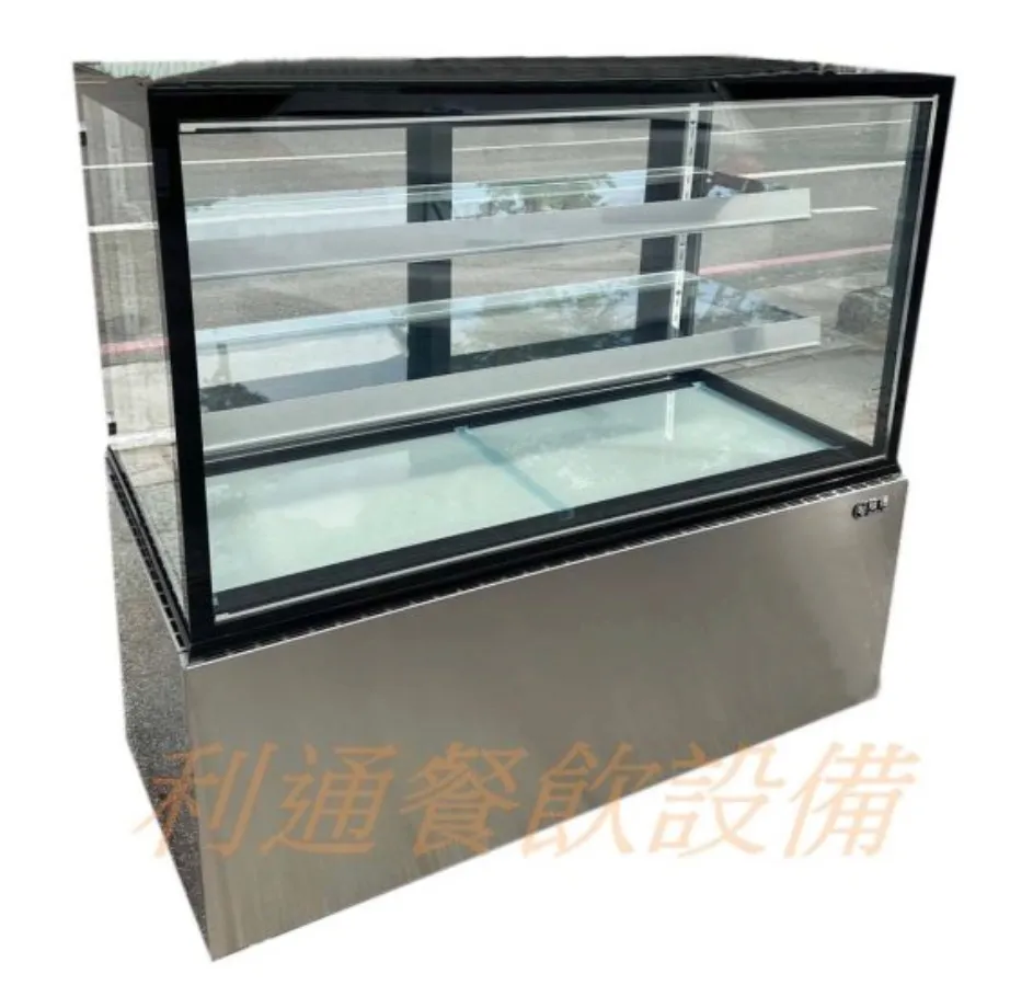 鋰奇蒙-蛋糕櫃.4尺-落地型.(直角型).(銀色)