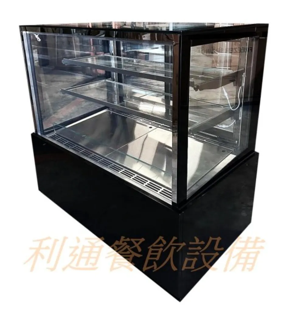 鋰奇蒙-蛋糕櫃.4尺-落地型.(直角型).(黑色)