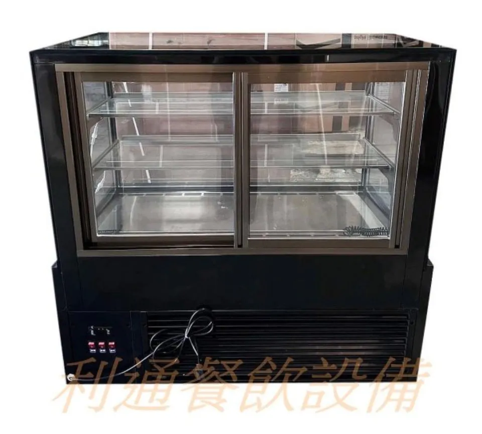 鋰奇蒙-蛋糕櫃.4尺-落地型.(直角型).(黑色)