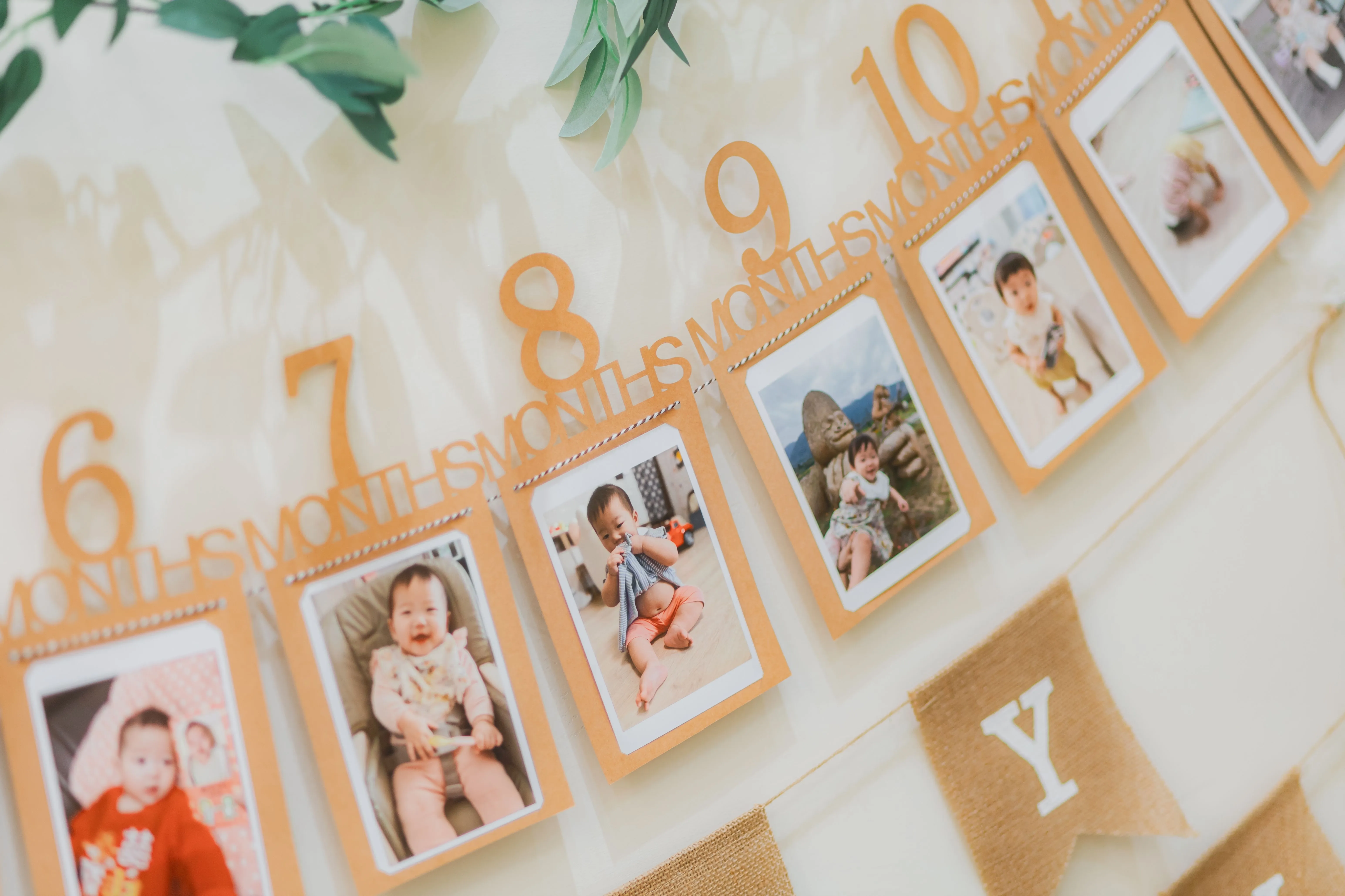 INS木色數字拉旗相框