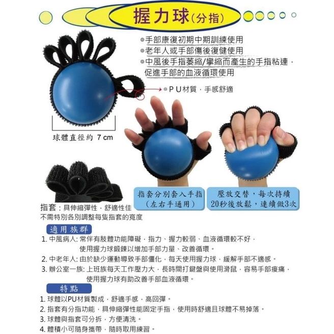 ［台灣現貨］握力球 手部附復健