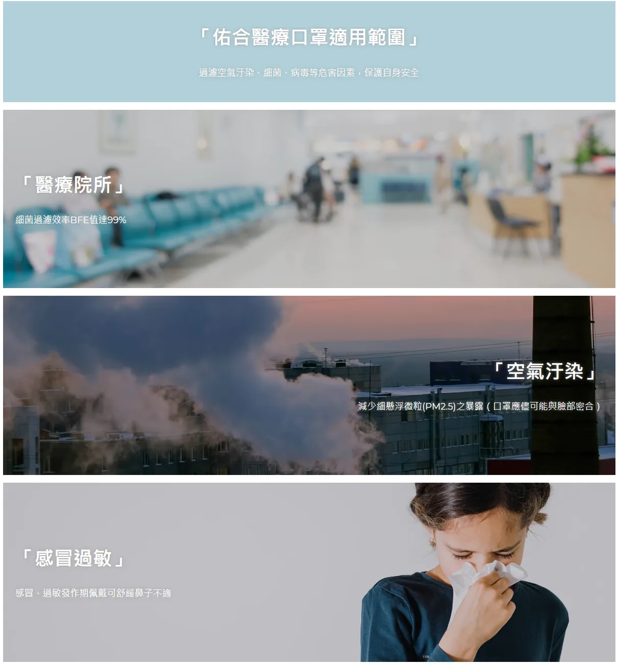 佑合4D美型修容口罩 10入/包(忘憂藍)