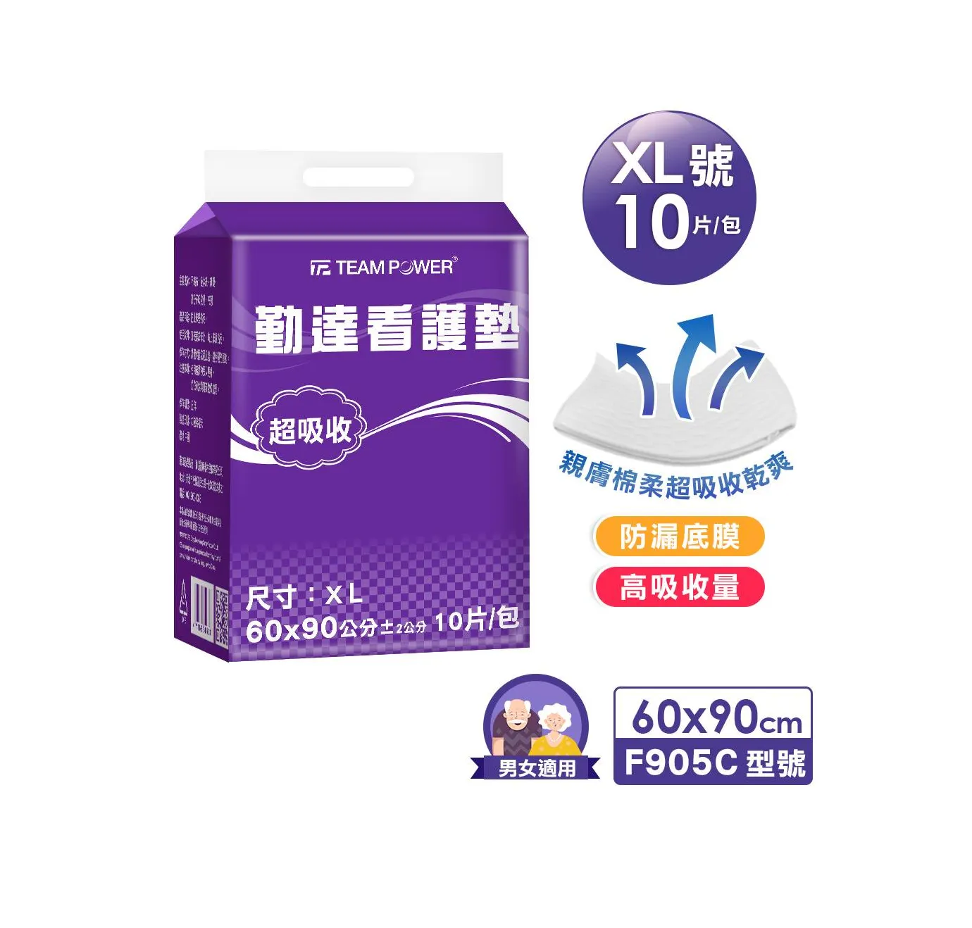 【勤達】超強吸收看護墊60x90cm(XL號)-10片/包
