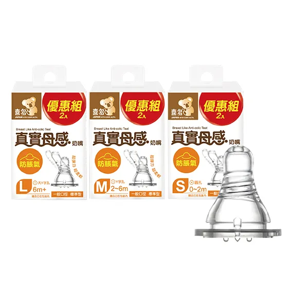 喜多 真實感防脹氣奶嘴 (一般口徑 S/M/L)