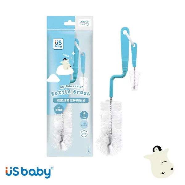 優生 抗菌旋轉奶瓶刷-皇帝企鵝(附奶嘴刷)