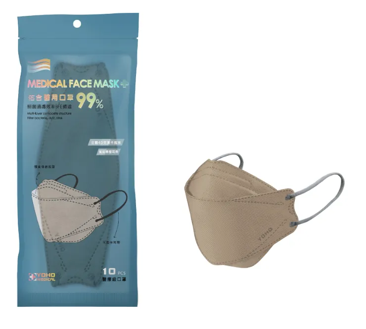 佑合4D美型修容口罩 10入/包(奶茶棕)