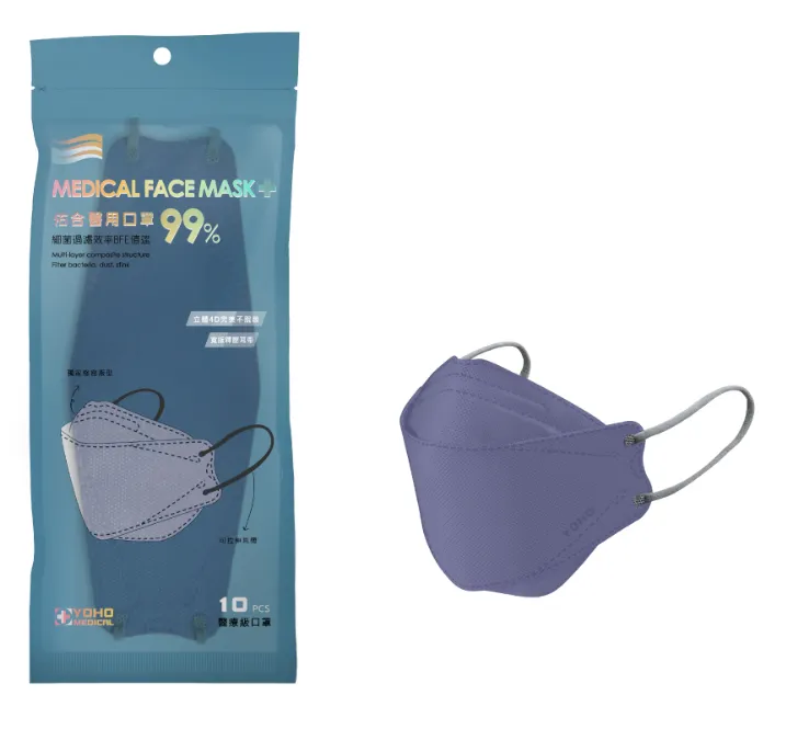 佑合4D美型修容口罩 10入/包(煙波藍)