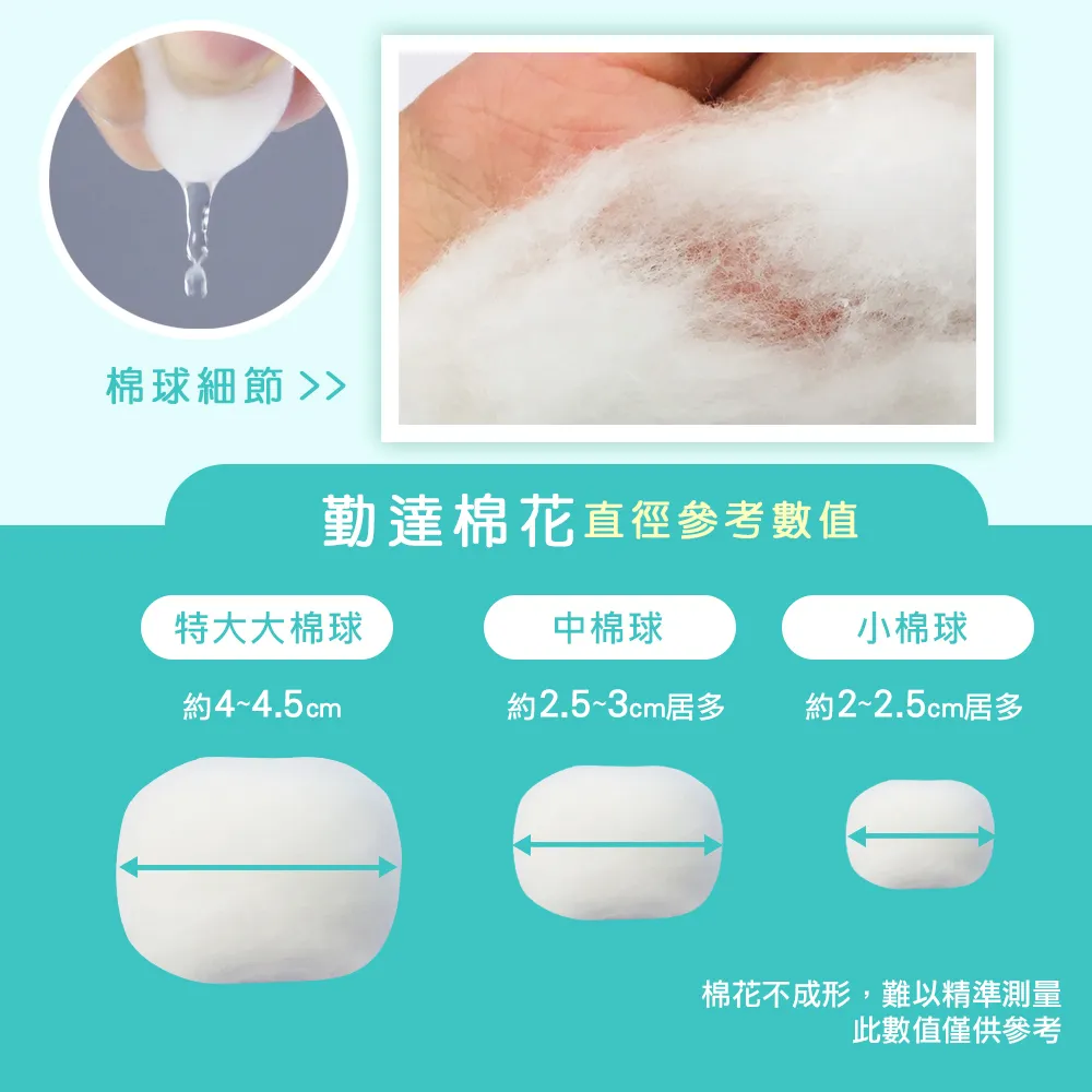【勤達】滅菌中棉球 100粒/包 (25gm)