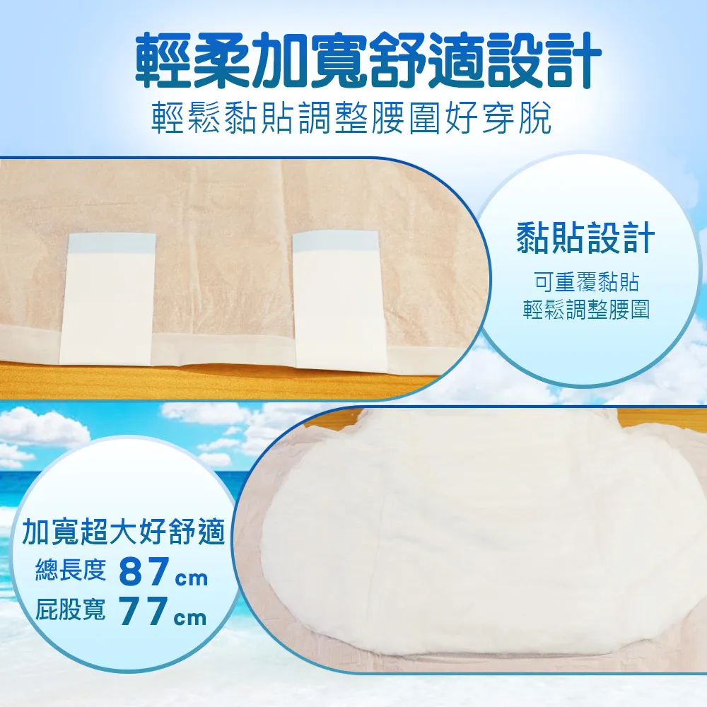 【勤達】黏貼型成人紙尿褲(L~XL)-20片/包-PL002 (O型導流層、臀部加寬)