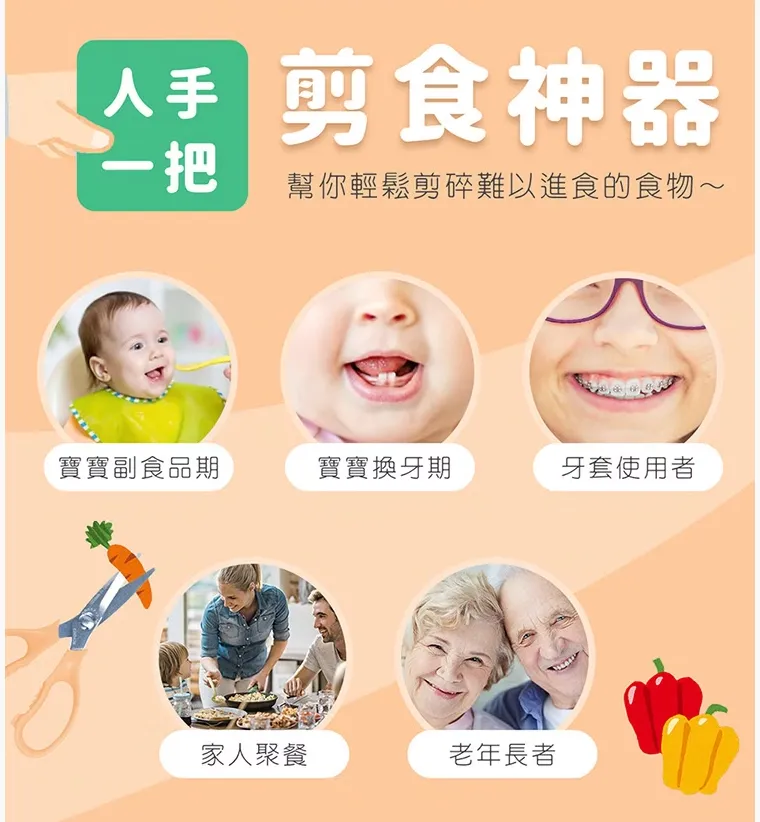 優生 萬用食物剪刀-大巨嘴鳥(附收納袋)