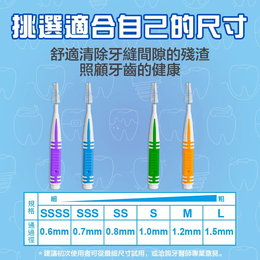 奈森克林 I型抗菌牙間刷齒間刷-SSS(10支/卡) 0.7MM