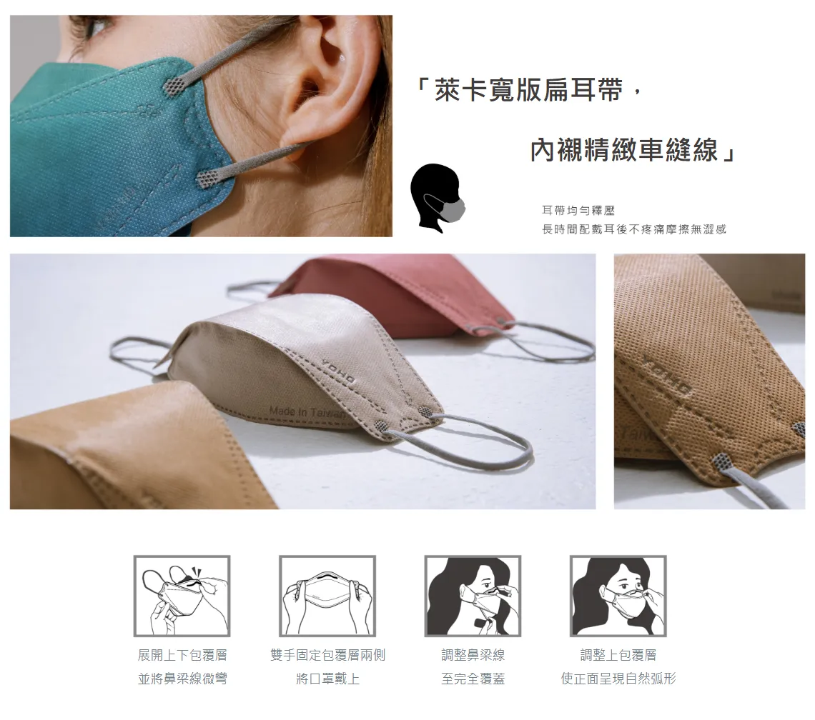 佑合4D美型修容口罩 10入/包(沙漠褐)