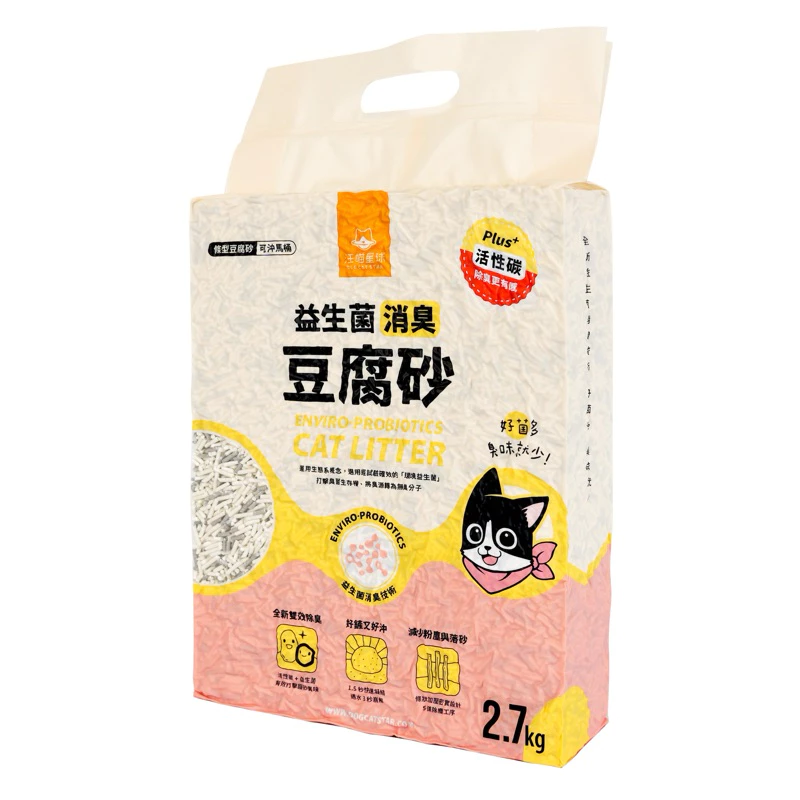 汪喵星球 益生菌消臭豆腐砂（條型）2.7kg