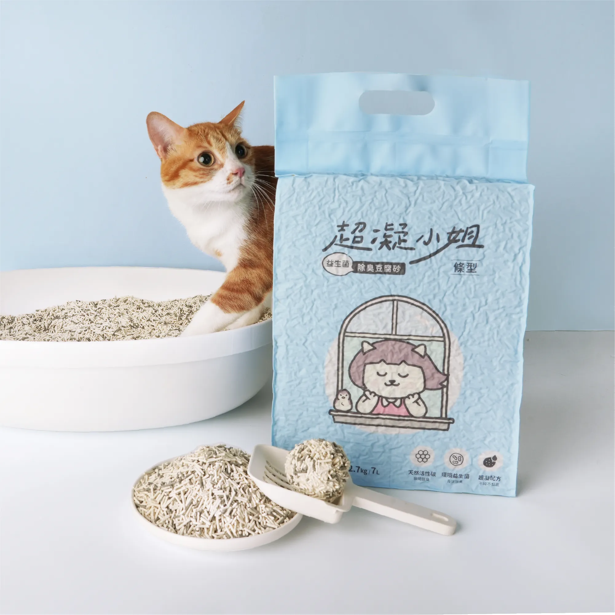 超凝小姐 益生菌除臭豆腐砂(純淨原味)
