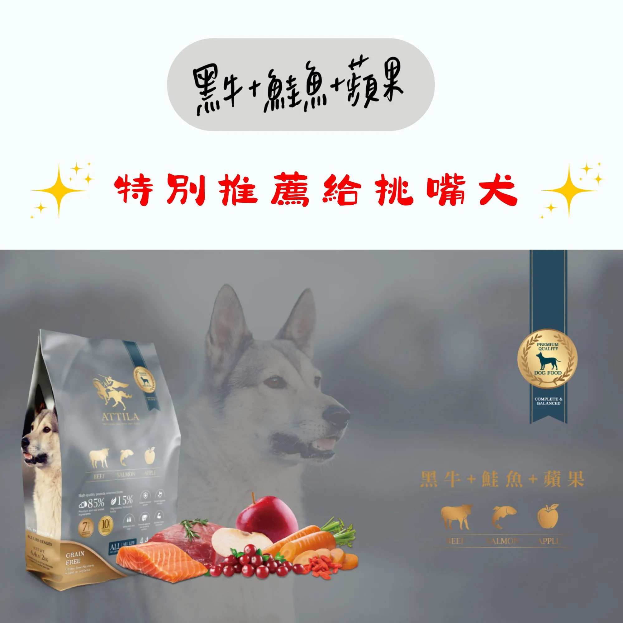 ATTILA 阿提拉 健康無穀犬糧 2kg 6kg 犬飼料 成犬 全齡犬 