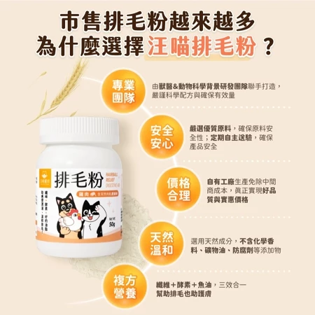 汪喵星球 寵物天然 排毛粉 50g 