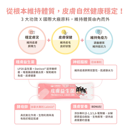 汪喵星球  皮膚益生菌 盒裝30包 2gx30包 