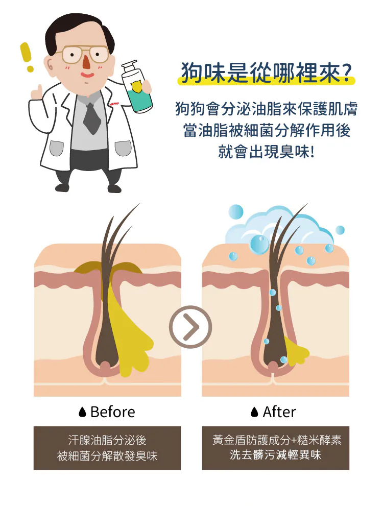 黃金盾 寵物毛髮除臭洗毛精 500ml