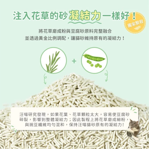 汪喵星球 益生菌消臭花草豆腐砂 (條型) 2.7kg