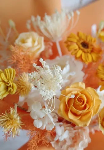 春日暖陽花束｜高雄永生花束製作｜高雄乾燥花證照