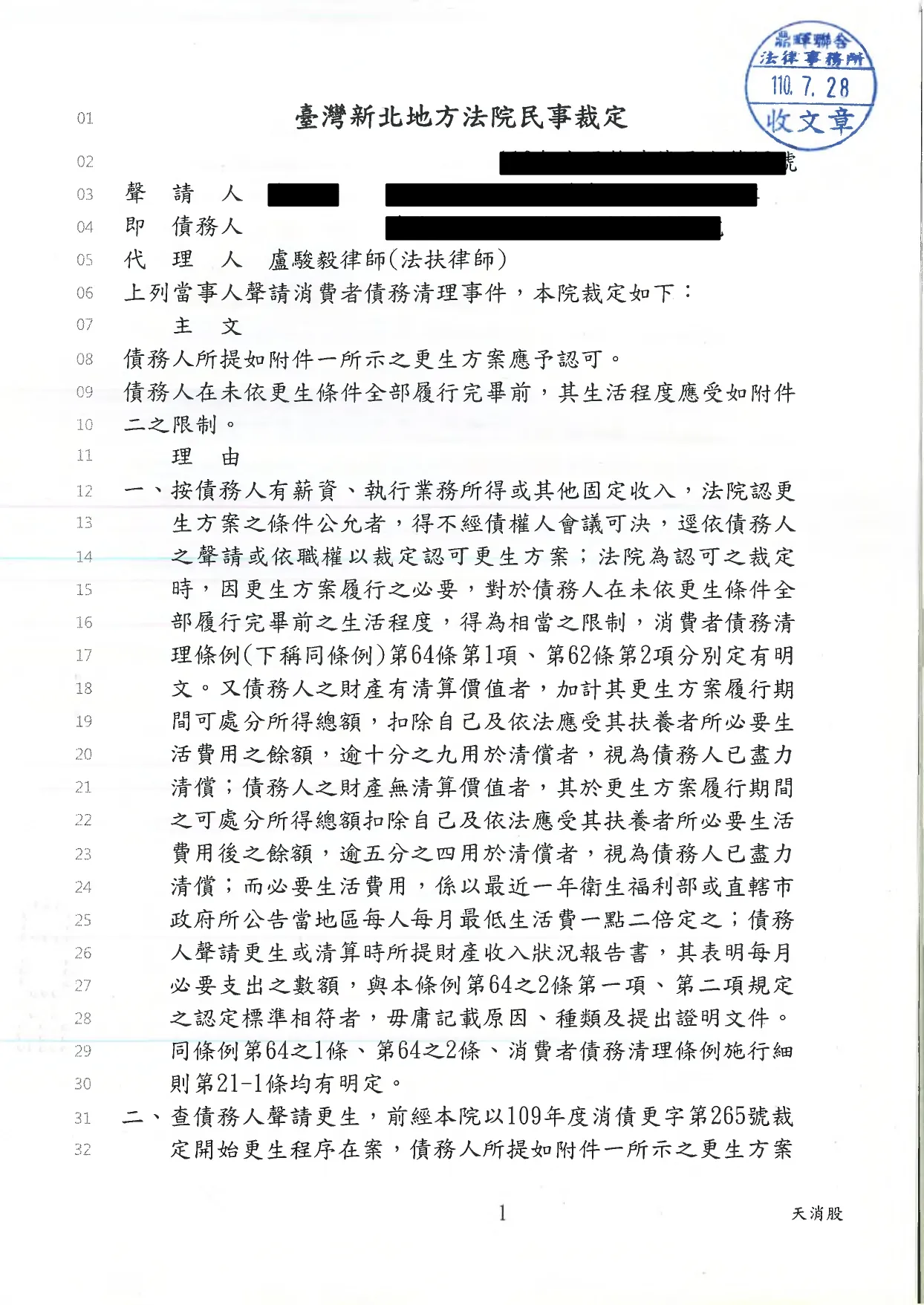 15.認可更生方案