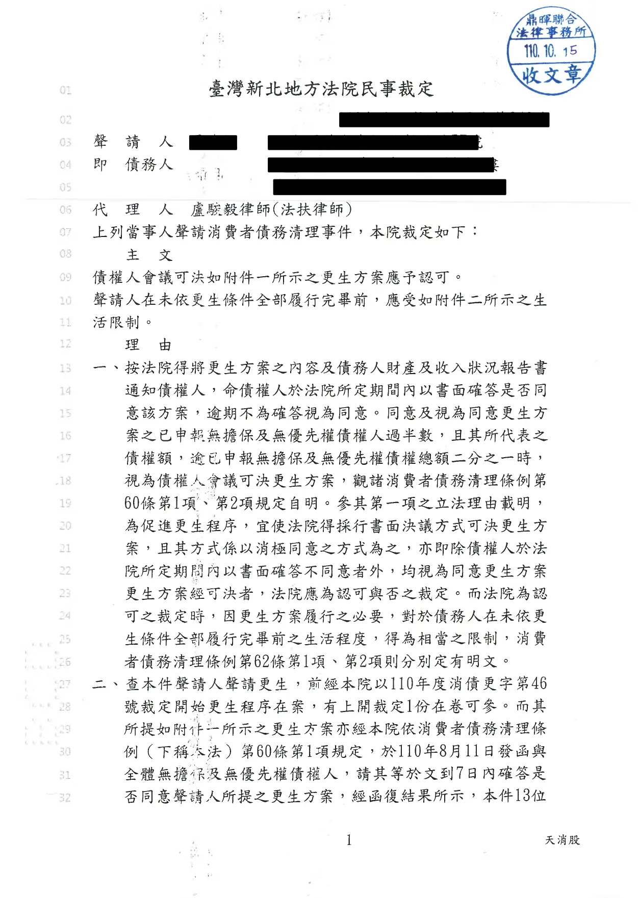 14.認可更生方案