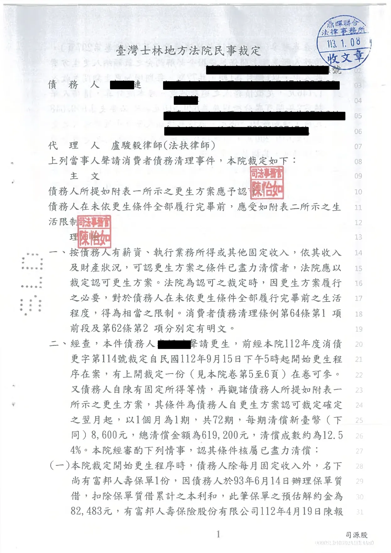 3.認可更生方案