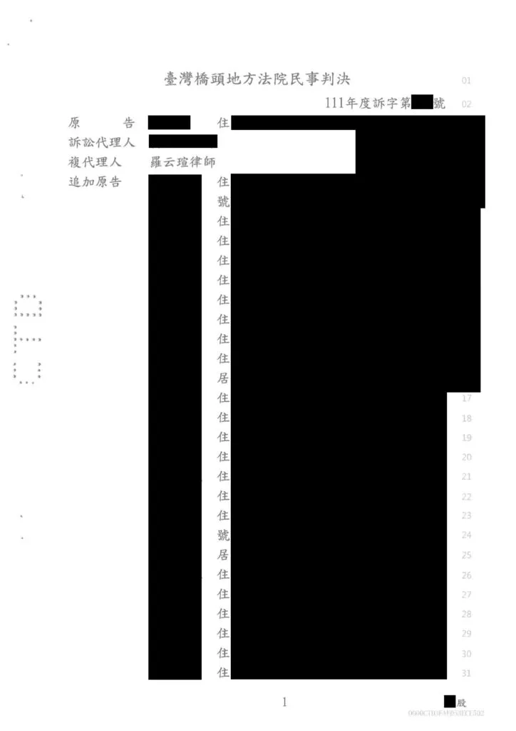 【民事：請求拆屋還地案件】成功爭取勝訴判決