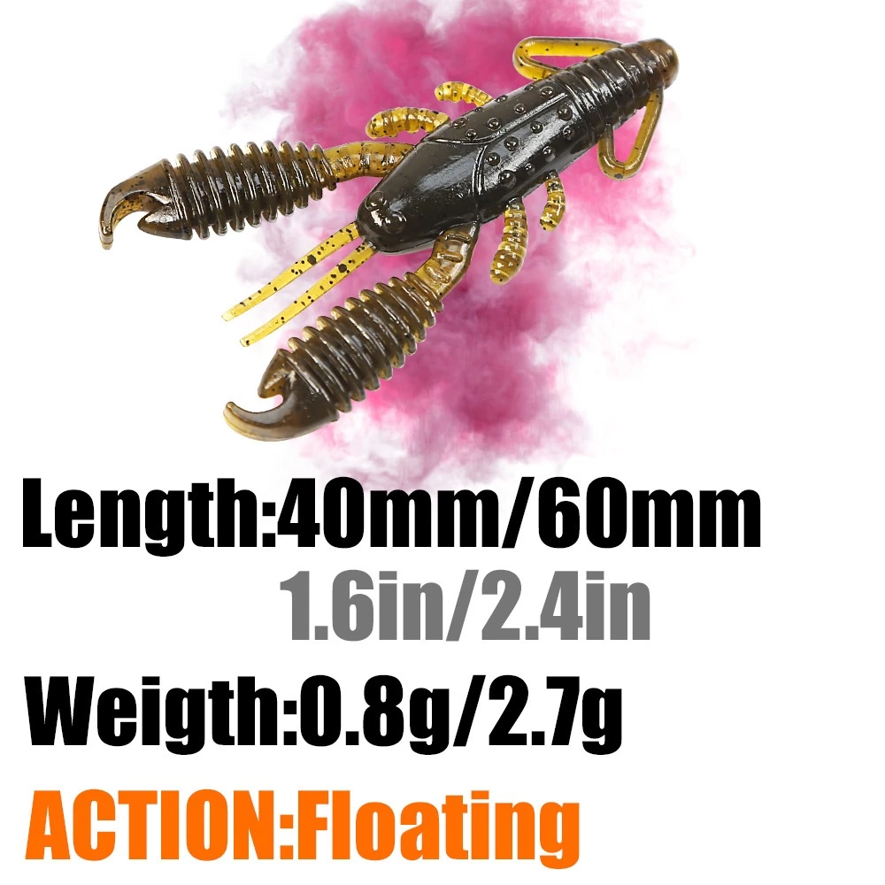 【LUREER】 PEAK 螺紋鉗子蝦 40mm / 60mm 蝦型軟蟲 路亞 黑鯛 軟蟲 石斑 根魚