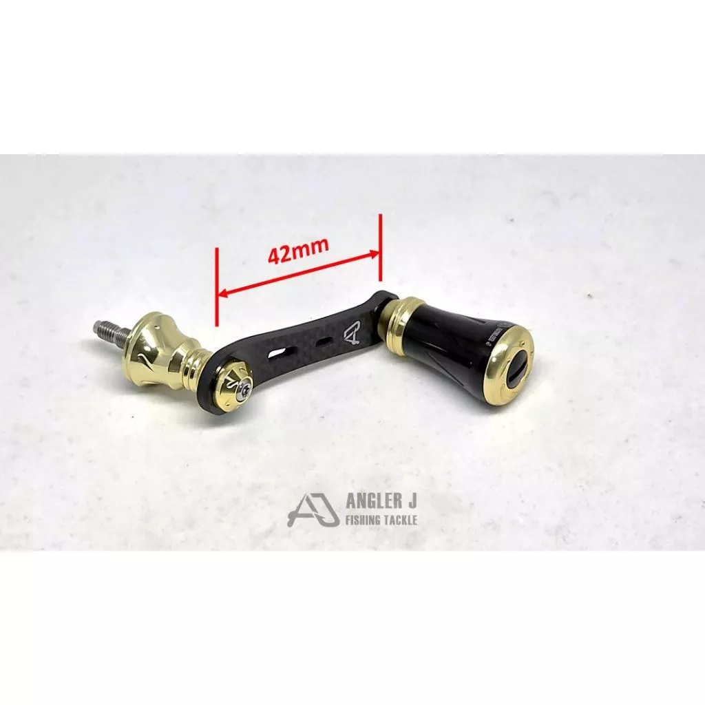 【LUREER】 AJ錐形丸碳纖紡車手把42 <輕量化改裝> 紡車捲線器 路亞 輕量化 碳纖維