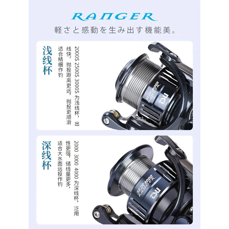 【LUREER】 釣之屋 游俠 RANGER 深線杯/淺線杯 多規格挑選 碳纖維 路亞 捲線器 紡車