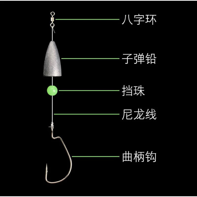 【LUREER】 德州釣組 5入 綁好線組 新手必備 路亞 軟蟲 德州釣組 曲柄鉤 子彈鉛