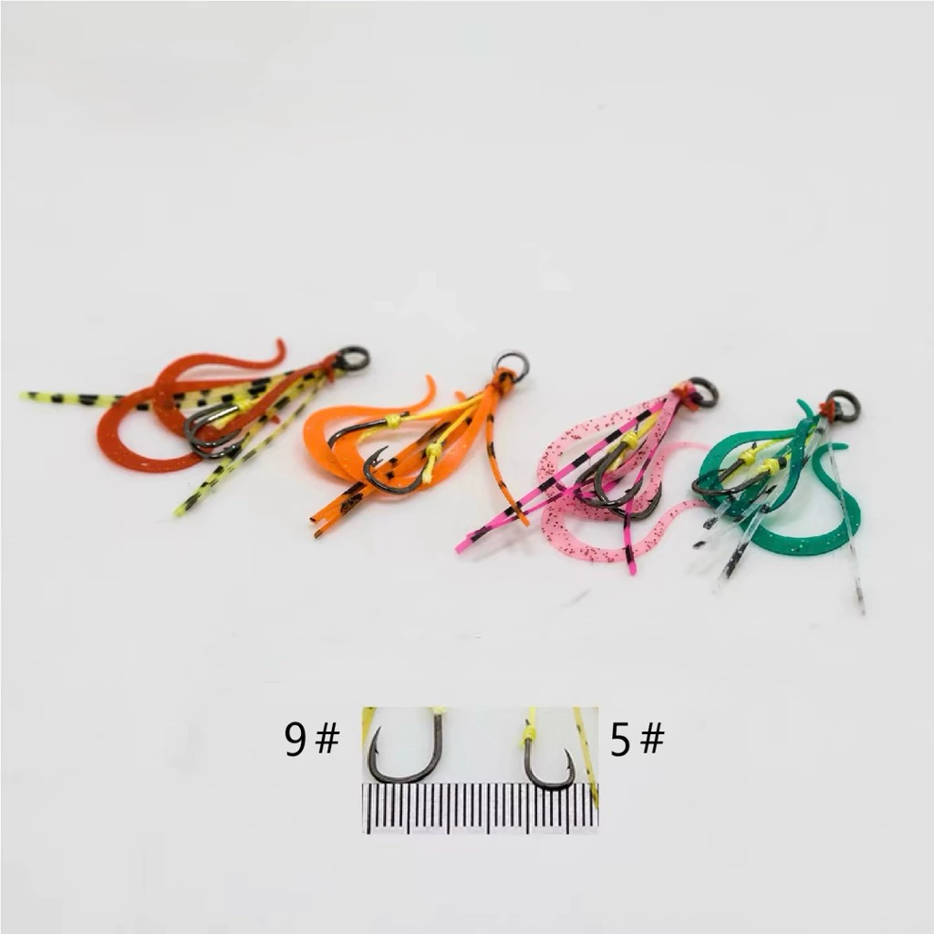 【LUREER】 微物雙鉤飄帶 <手工綁製> 黑格 根魚 路亞 飄帶 游動丸 鴨蛋丸