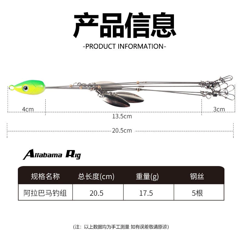 【LUREER】 阿拉巴馬釣組 17.5克 可配5支軟蟲 路亞 軟蟲 鱸魚 管池 黑鱸 阿拉巴馬 釣組