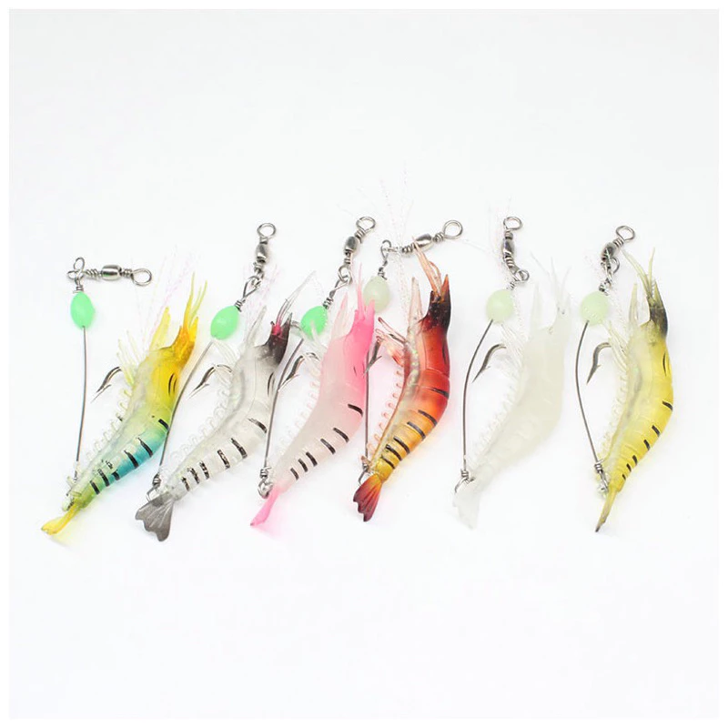 【LUREER】帶鉤大蝦 6.5克 附帶防咬線 緩沉 路亞 根魚 軟餌 軟蟲 軟蝦