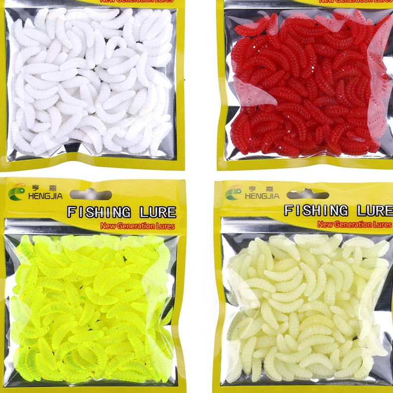 【LUREER】麵包蟲 軟蟲 2公分 50入裝 微物 吳郭魚 溪流 亮片 路亞
