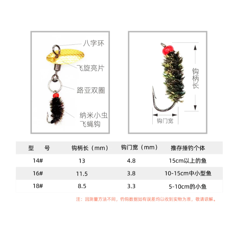 【LUREER】瓜子亮片毛鉤 一組5入 開胡必備 卑鄙釣組 毛鉤 路亞 溪流 微物 亮片 旋轉亮片 馬口 瓜子仁